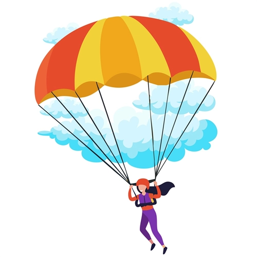Summer Theme Sky Parachute Transparent Sticker